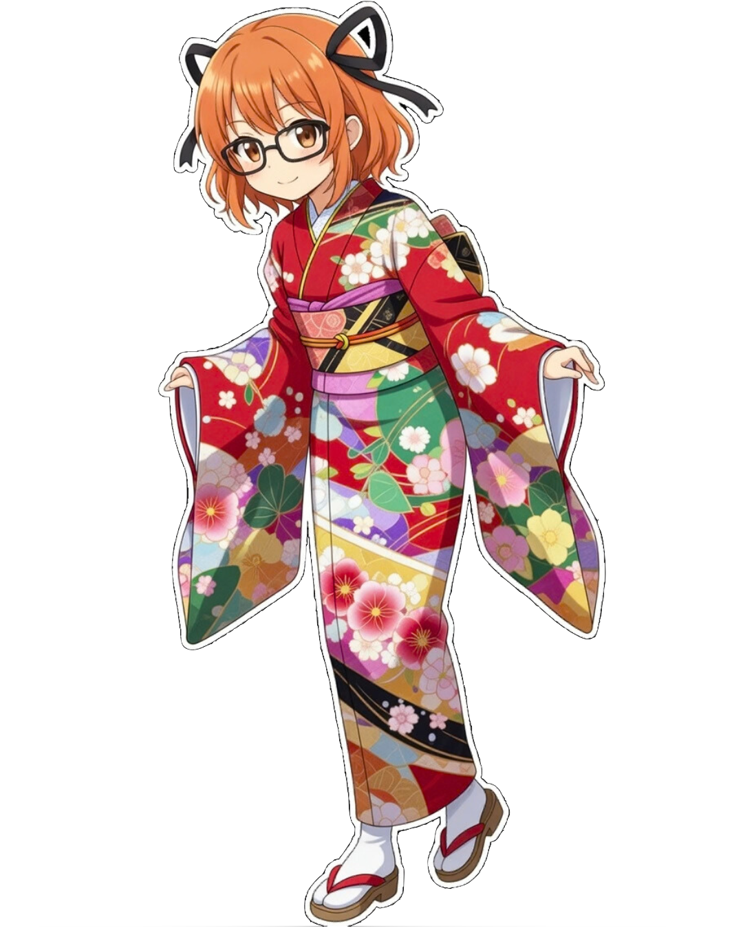 Mascot in Japanese yukata